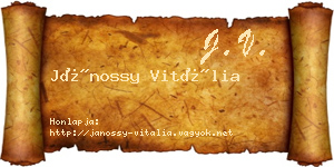 Jánossy Vitália névjegykártya